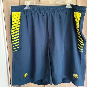 Brand New XL Adidas Men's Elastic Basketball Shorts  Navy Yellow